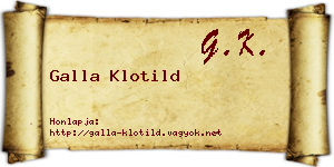 Galla Klotild névjegykártya